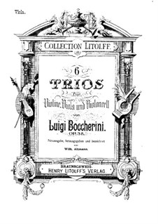 Six String Trios, Op.47 G.107-112: Viola parts by Luigi Boccherini