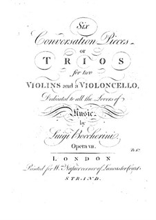 Six String Trios, Op.7 G.125-130: Violin II parts by Luigi Boccherini