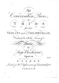 Six String Trios, Op.7 G.125-130: Cello parts by Luigi Boccherini