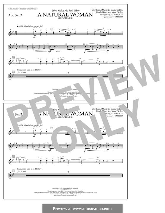 (You Make Me Feel Like) A Natural Woman (Pre-Opener) Aretha Franklin: Alto Sax 2 part by Carole King, Gerry Goffin, Jerry Wexler