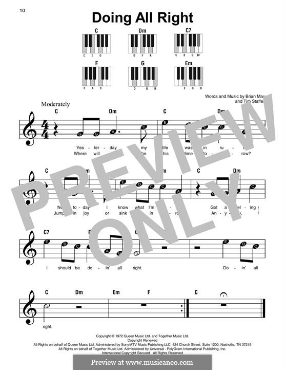 Doing All Right (Queen): For piano by Freddie Mercury