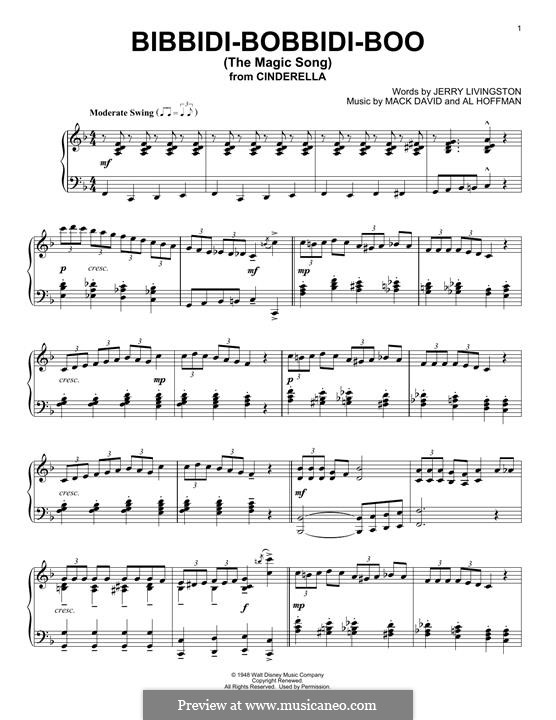 Bibbidi-Bobbidi-Boo (The Magic Song): For piano by Al Hoffman, Mack David