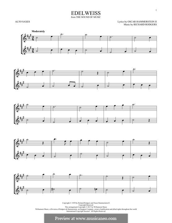 Edelweiss (from The Sound of Music): For two alto saxophones by Richard Rodgers