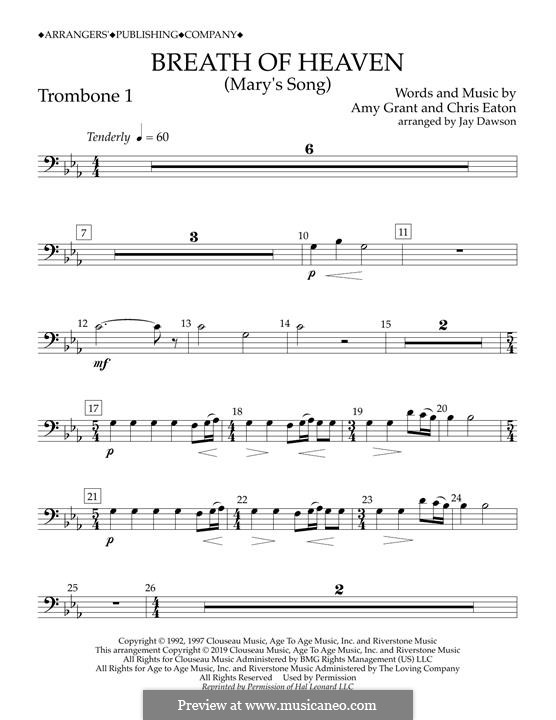 Breath of Heaven (Mary's Song) arr. Jay Dawson: Trombone 1 part by Chris Eaton