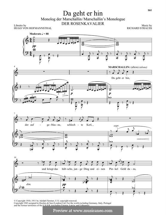 Der Rosenkavalier: Da Geht Er Hin (The Marschallin's Monologue) by Richard Strauss