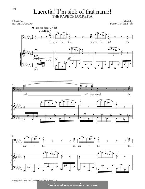 Lucretia! I'm sick of that name! (from The Rape Of Lucretia): Lucretia! I'm sick of that name! (from The Rape Of Lucretia) by Benjamin Britten