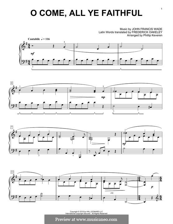 Piano version: Classical version by John Francis Wade