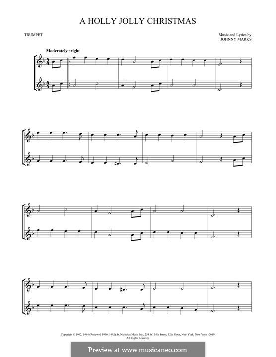 Instrumental version: For two trumpets by Johnny Marks