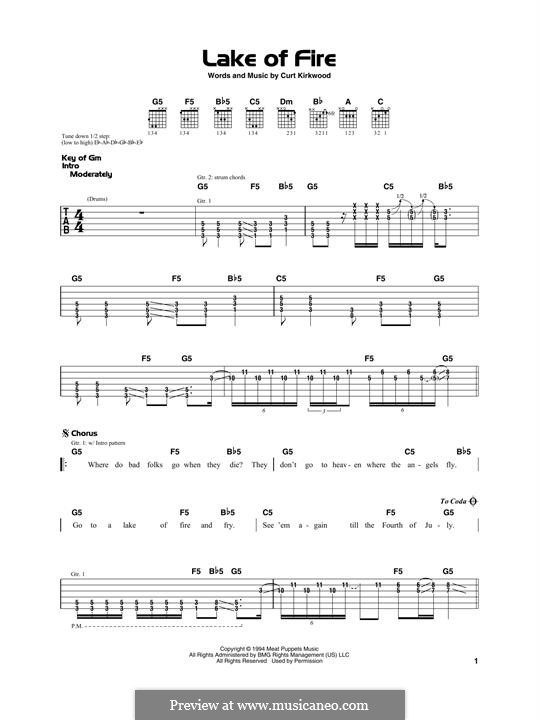 Lake of Fire (Nirvana): For guitar by Curt Kirkwood