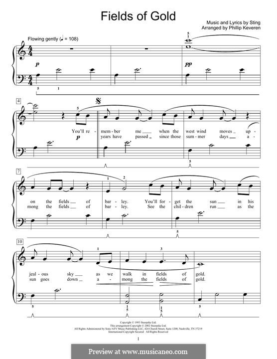 Fields of Gold: For piano by Sting