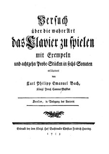 Versuch über die wahre Art das Clavier zu spielen, H 868, 870: Versuch über die wahre Art das Clavier zu spielen by Carl Philipp Emanuel Bach