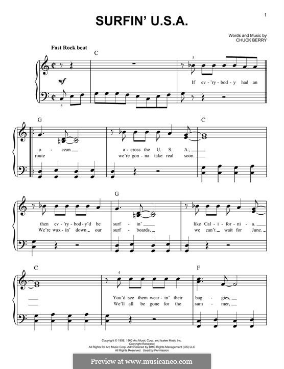 Surfin' Safari (The Beach Boys): For piano by Brian Wilson, Mike Love