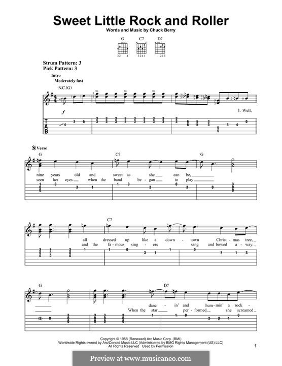 Sweet Little Rock and Roller: For guitar by Chuck Berry