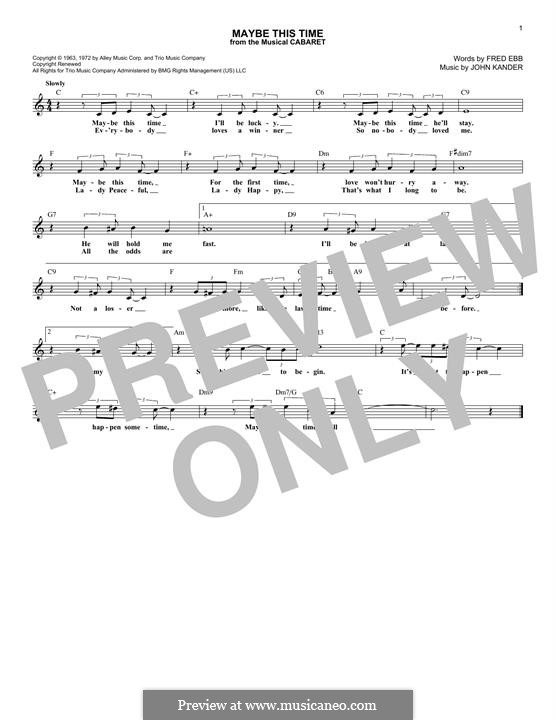Maybe This Time (from Cabaret): For keyboard by John Kander