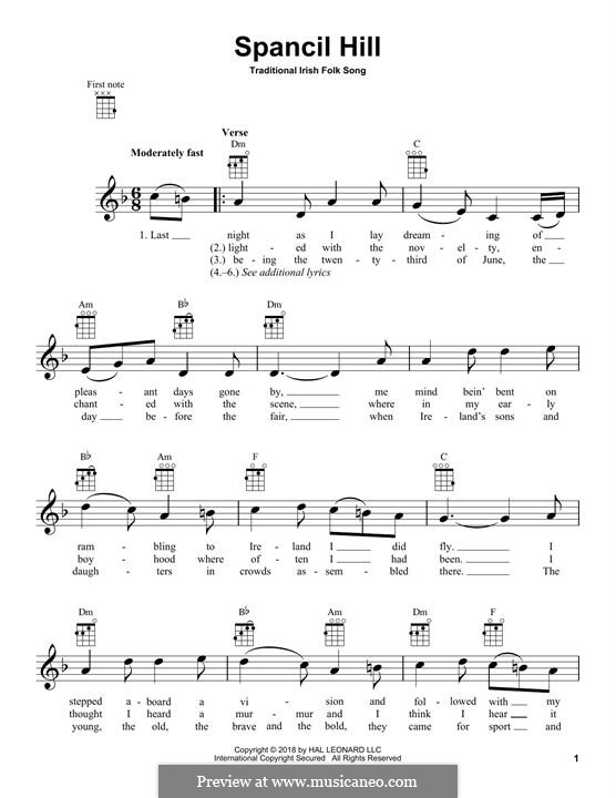 Spancil Hill: For ukulele by folklore