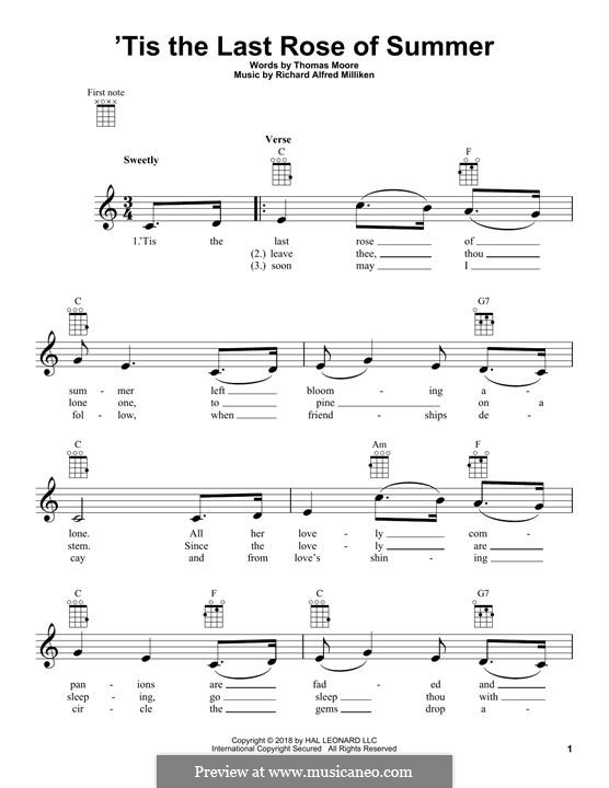 The Last Rose of Summer: For ukulele by folklore