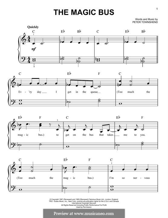 The Magic Bus (The Who): For piano by Peter Townshend