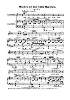 Twelve Songs, Op.5: No.5 Madchen mit dem rothen Mundchen (With Thy Rosy Lips, My Maiden) by Robert Franz