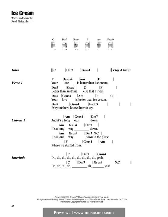 Ice Cream: For ukulele by Sarah McLachlan