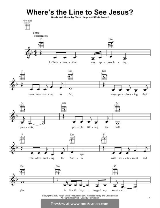 Where's the Line to See Jesus?: For ukulele by Steve Haupt, Chris Loesch