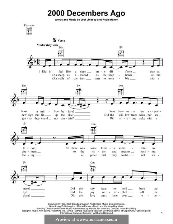 2000 Decembers Ago: For ukulele by Joel Lindsey, Regie Hamm