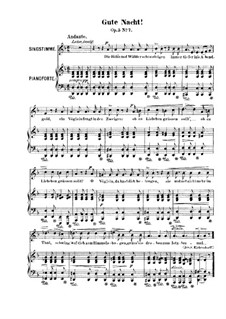 Twelve Songs, Op.5: No.7 Gute Nacht (Farewell) by Robert Franz