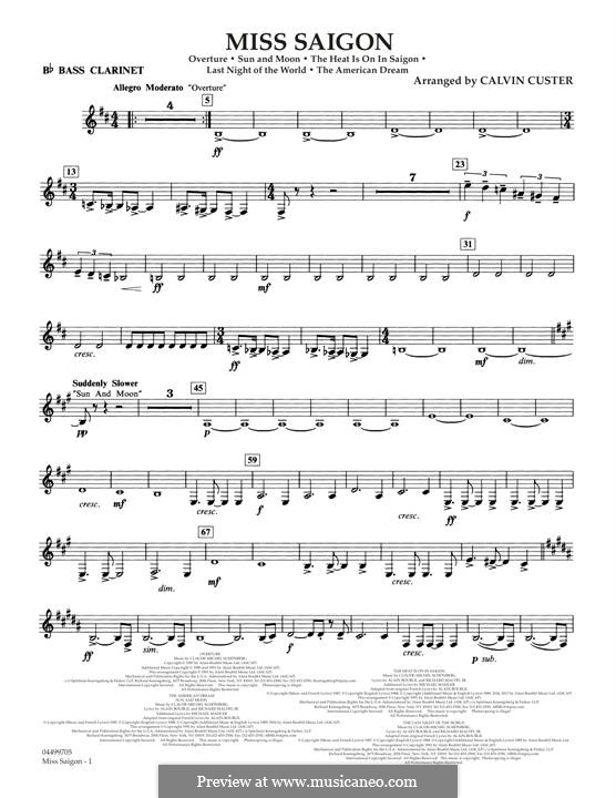 Miss Saigon: Bb Bass Clarinet part by Claude-Michel Schönberg