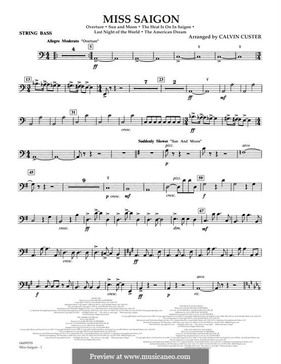 Miss Saigon: String Bass part by Claude-Michel Schönberg