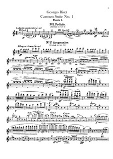 First Suite: Flutes parts by Georges Bizet