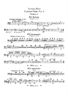 First Suite: Trombones parts by Georges Bizet