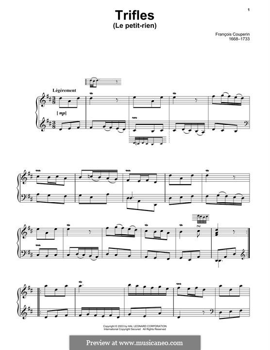 Suite No.18: No.4 Le Petit Rien (Trifle), for piano by François Couperin