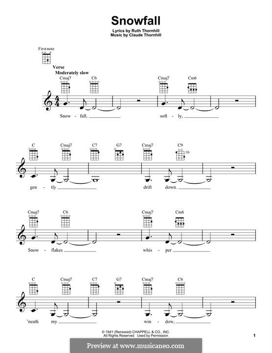 Snowfall (Tony Bennett): For ukulele by Claude Thornhill, Ruth Thornhill