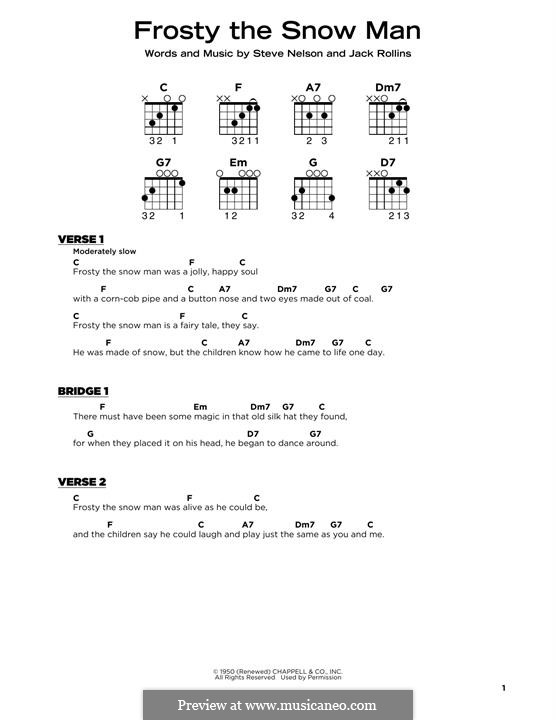 Frosty the Snow Man: For guitar by Jack Rollins, Steve Nelson