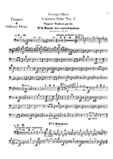 Second Suite: Percussion parts by Georges Bizet