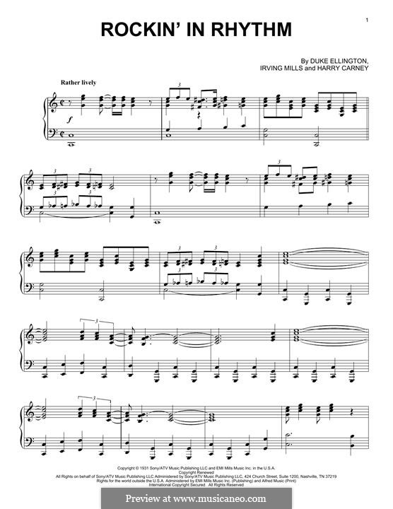 Rockin' in Rhythm (Duke Ellington): For piano by Irving Mills, Harry Carney