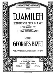 Djamileh: Piano-vocal score by Georges Bizet