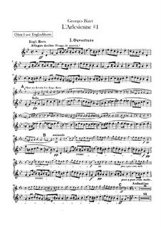 Suite I: Oboes and cor anglais parts by Georges Bizet