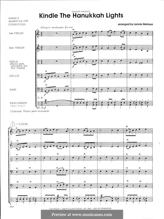 Kindle the Hanukkah Lights by folklore sheet music on MusicaNeo