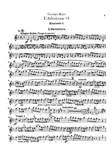 Suite I: Clarinets and saxophone parts by Georges Bizet