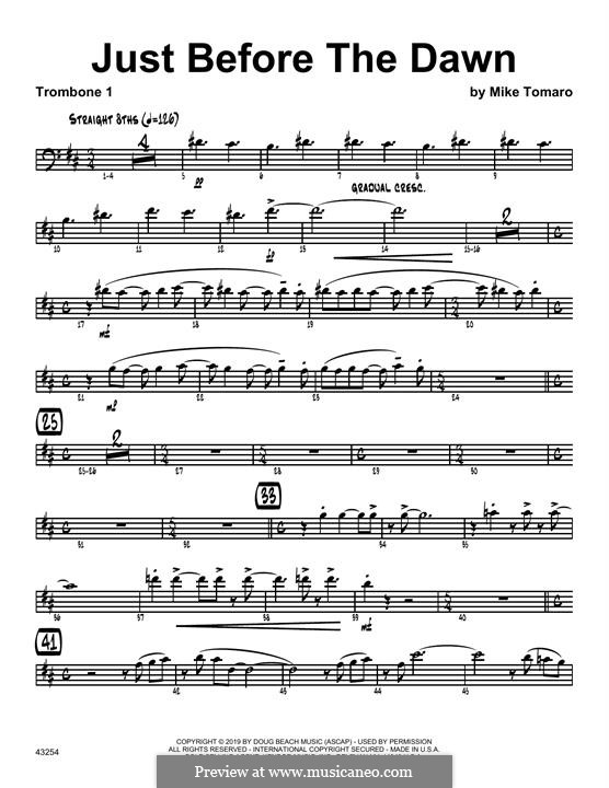 Just Before the Dawn: 1st Trombone part by Mike Tomaro