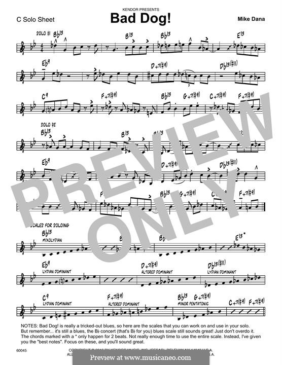 Bad Dog!: C Solo Sheet part by Mike Dana