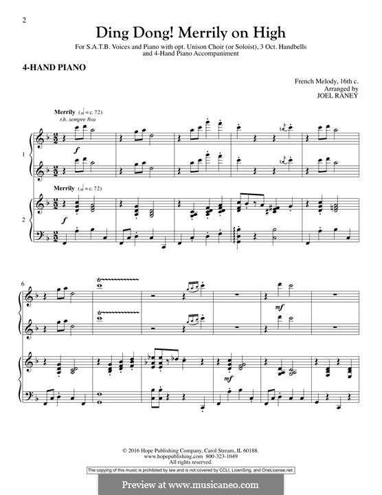 Ding Dong! Merrily on High (Printable Scores): Piano Accompaniment by folklore