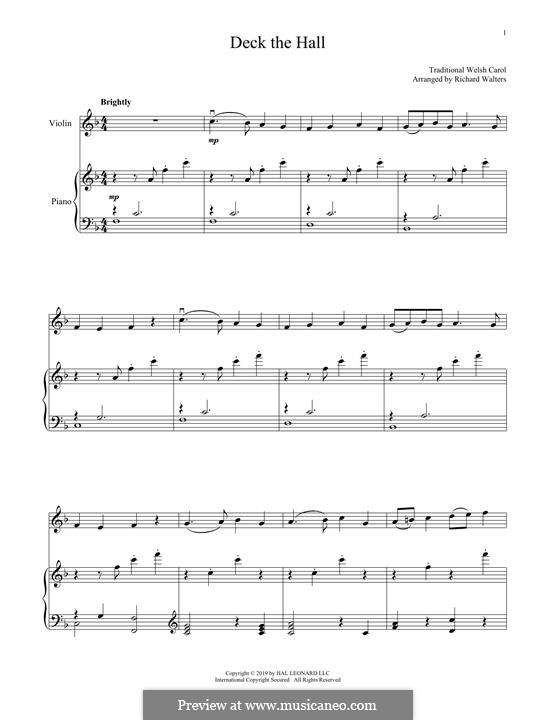 Two instruments version: For violin and piano by folklore