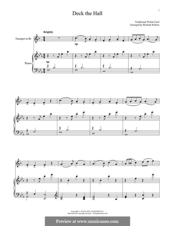 Two instruments version: For trumpet and piano by folklore