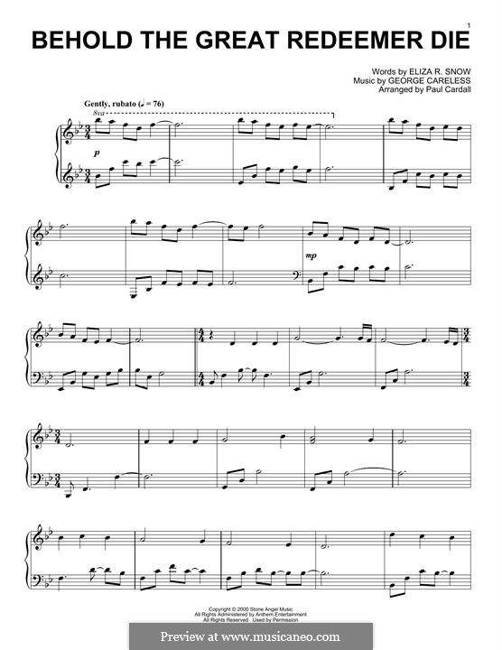 Behold The Great Redeemer Die: Behold The Great Redeemer Die by George Careless