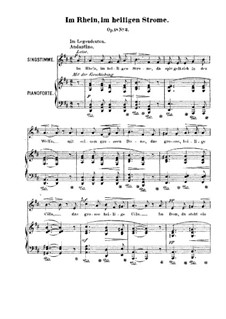 No.2 Im Rhein, im heiligen Strome: For voice and piano by Robert Franz