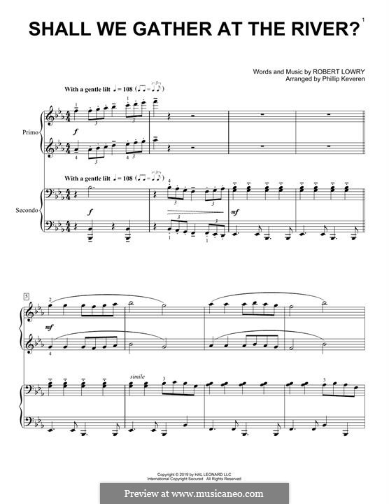 Shall We Gather at the River: For piano by Robert Lowry