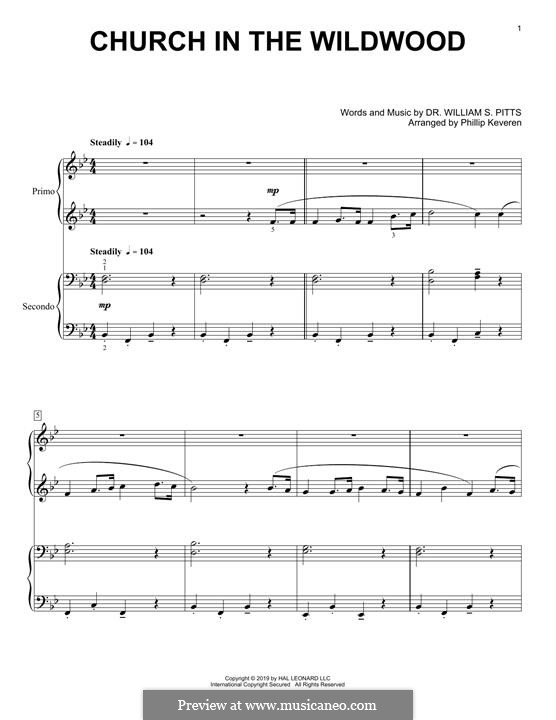 Church in the Wildwood: For piano by William S. Pitts