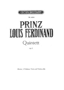 Piano Quintet in C Minor, Op.1: Full score, parts by Louis Ferdinand Prince of Prussia