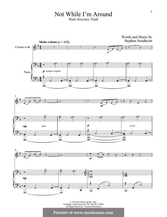 Not While I'm Around (from Sweeney Todd): For clarinet and piano by Stephen Sondheim